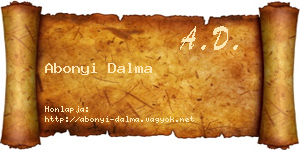Abonyi Dalma névjegykártya